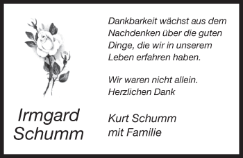 Traueranzeige von Irmgard Schumm von Pegnitz-Zeitung